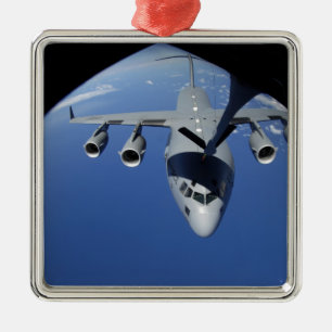 Ornement Carré Argenté C.A. - 17 Globemaster III reçoit le carburant 2
