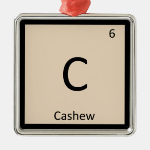 Ornement Carré Argenté C - Symbole de tableau périodique de la chimie des