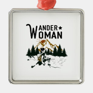 Ornement Carré Argenté Cadeau Camper   Anniversaire de Wander Woman