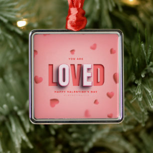 Ornement Carré Argenté Cadeaux de la Saint-Valentin de SlipperyJoe's ton