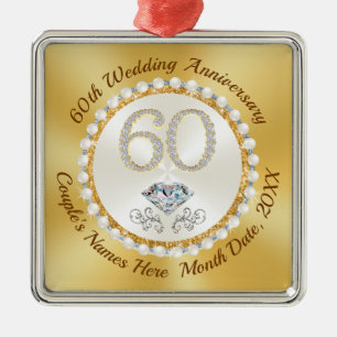 Ornement Carré Argenté Cadeaux de mariage bon marché pour les 60 ans de m