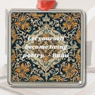 Ornement Carré Argenté Cadeaux Perse Motif sur mesure élégants pour elle