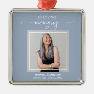 Ornement Carré Argenté Calligraphie Photo commémoration Métal Ornam
