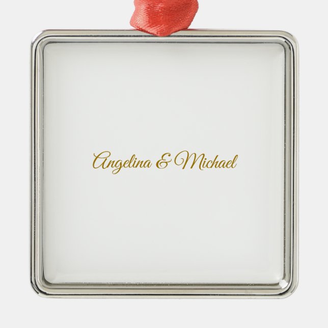 Ornement Carré Argenté Calligraphie professionnelle Elegant or couleur (Devant)