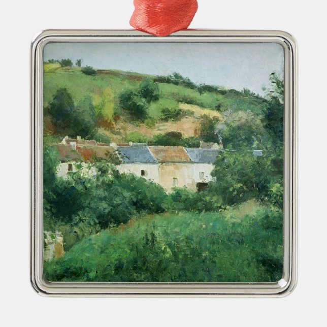 Ornement Carré Argenté Camille Pissarro | le chemin dans le village, 1875 (Devant)