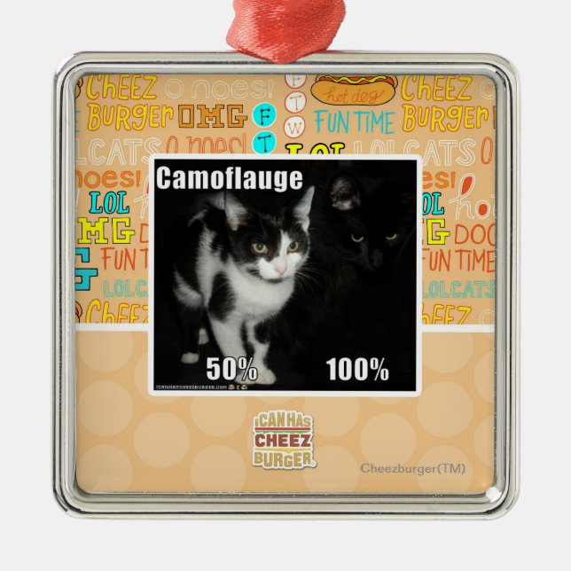 Ornement Carré Argenté Camouflage (Devant)