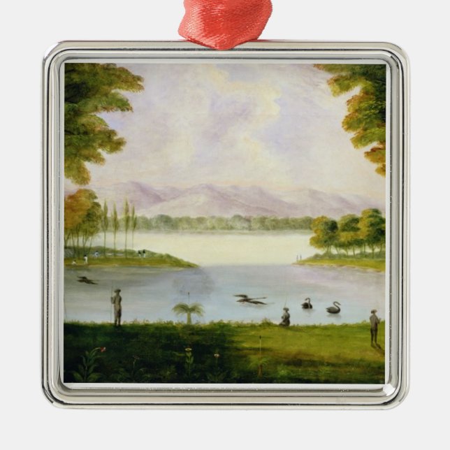 Ornement Carré Argenté Camp d'établissement en expédition navale (Devant)