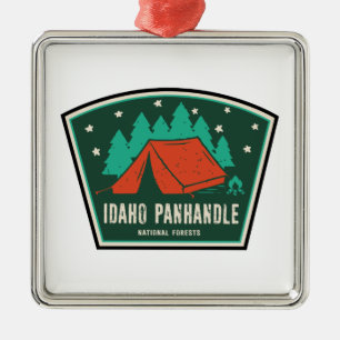 Ornement Carré Argenté Camping dans les forêts nationales de l'Idaho Panh