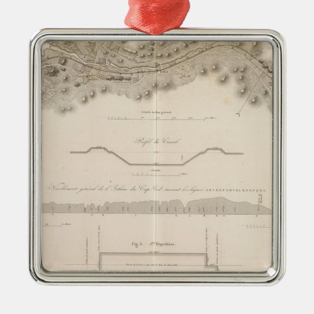 Ornement Carré Argenté Canal de Cape Cod (Devant)