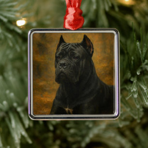 Ornement Carré Argenté Cane Corso