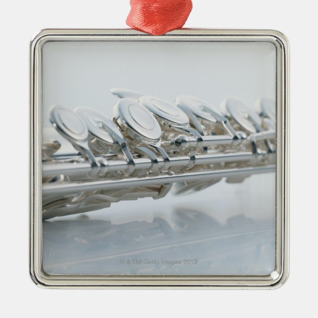 Ornement Carré Argenté Cannelure (Devant)