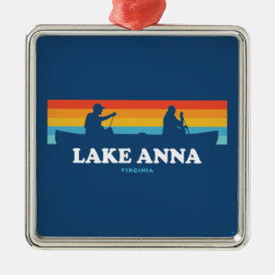 Ornement Carré Argenté Canoë du lac Anna Virginia