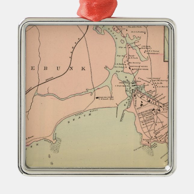 Ornement Carré Argenté Cap Arundel, Kennebunkport, Maine (Devant)