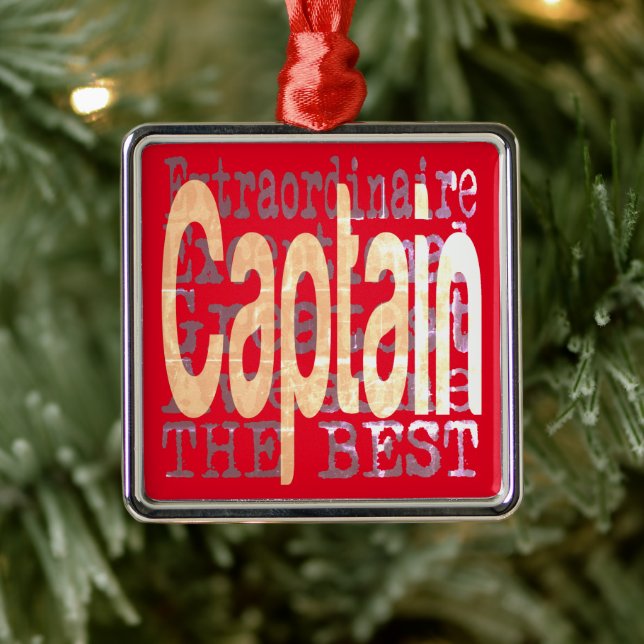 Ornement Carré Argenté Capitaine Extraordinaire (Arbre)