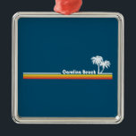 Ornement Carré Argenté Carolina Beach Caroline du Nord<br><div class="desc">Depuis la fin des années 1800,  les voyageurs profitent de la plage de Carolina et de sa promenade. Au fil des ans,  cette passerelle en bois,  réservée aux piétons,  s'est étendue et comprend de nombreux magasins,  restaurants et un parc d'attractions.</div>