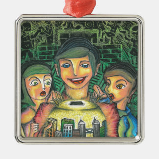 Ornement Carré Argenté Carré décoratif