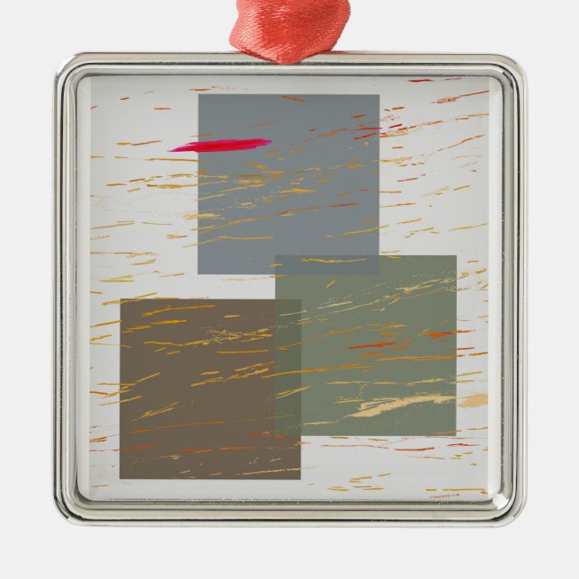 Ornement Carré Argenté Carrés en flux (Devant)