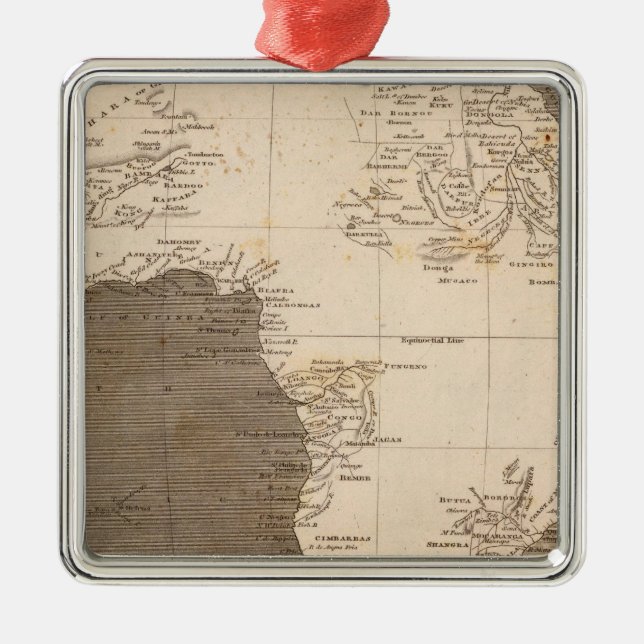 Ornement Carré Argenté Carte de l'Afrique par Arrowsmith (Devant)