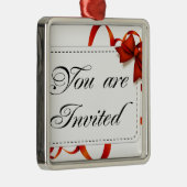 Ornement Carré Argenté Carte d'invitation >> Vous êtes invité (Droite)