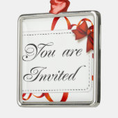 Ornement Carré Argenté Carte d'invitation >> Vous êtes invité (Gauche)