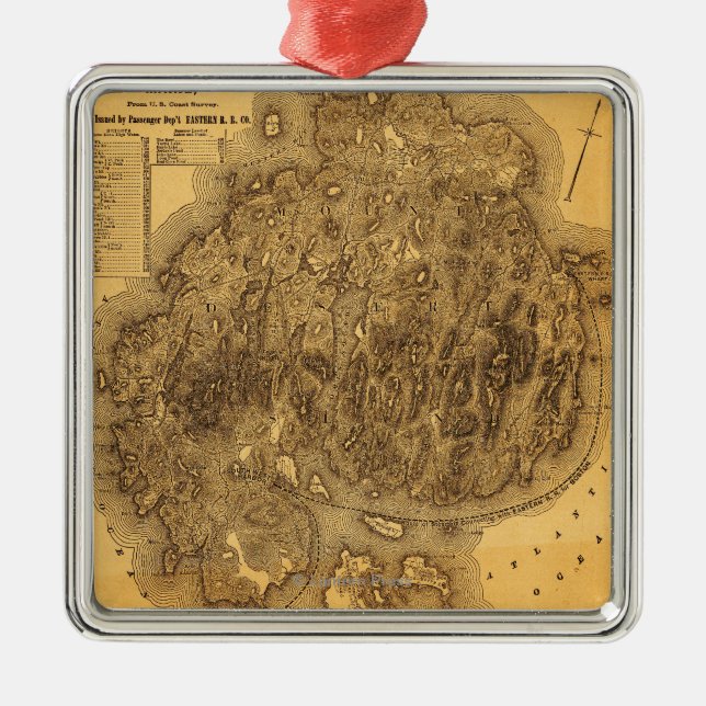 Ornement Carré Argenté Carte d'IslandPanoramic de désert de bâti (Devant)