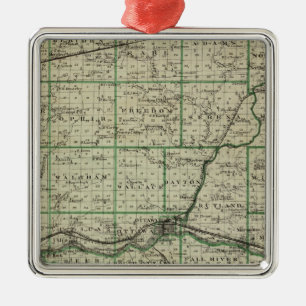 Ornement Carré Argenté Carte du comté de La Salle