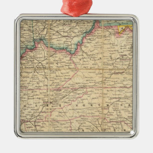 Ornement Carré Argenté Carte du siège de la guerre civile en Amérique