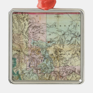 Ornement Carré Argenté Carte du territoire du Montana