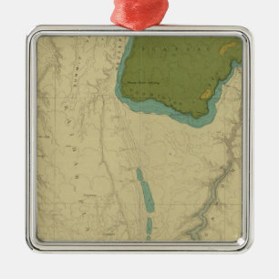 Ornement Carré Argenté Carte géologique montrant le Kanab