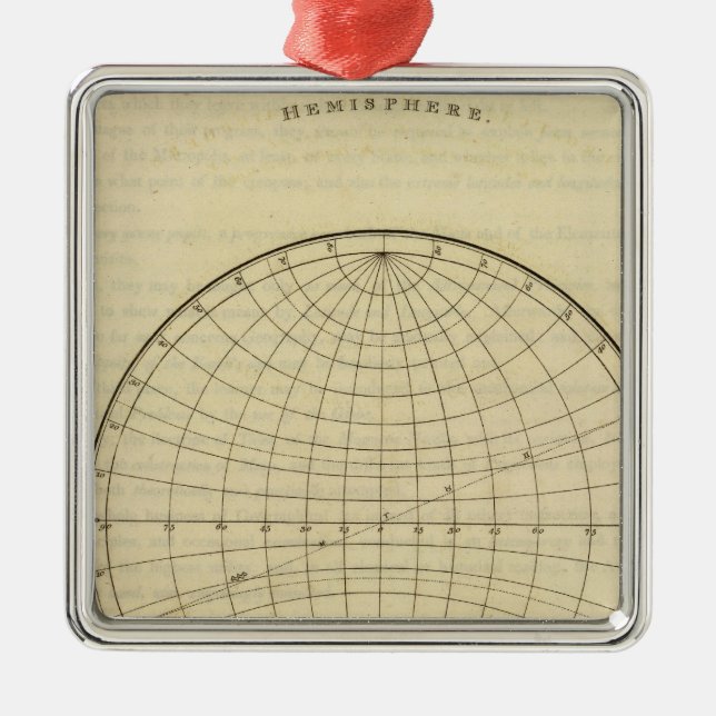 Ornement Carré Argenté Carte hémisphérique (Devant)