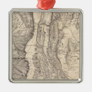 Ornement Carré Argenté Carte, provinces De La Rioja San Juan