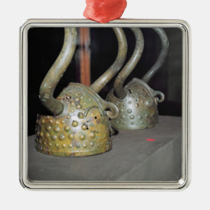 Ornement Carré Argenté Casque de Viking