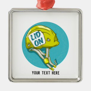 Ornement Carré Argenté Casque Escalade rock