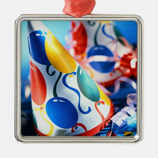 Ornement Carré Argenté Casquettes de partie (Devant)