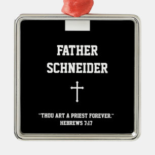 Ornement Carré Argenté Catholique prêtre Noir Clergé Collar Religieux