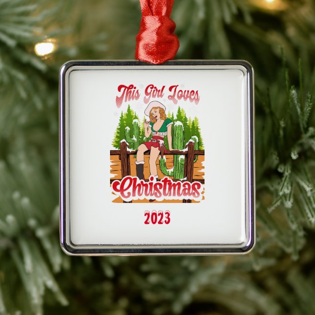 Ornement Carré Argenté Ce pays Gil Love Noël (Arbre)