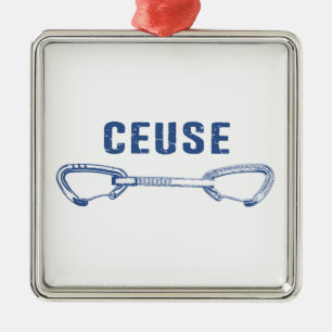 Ornement Carré Argenté Ceuse France Rock Escalade Quickdraw