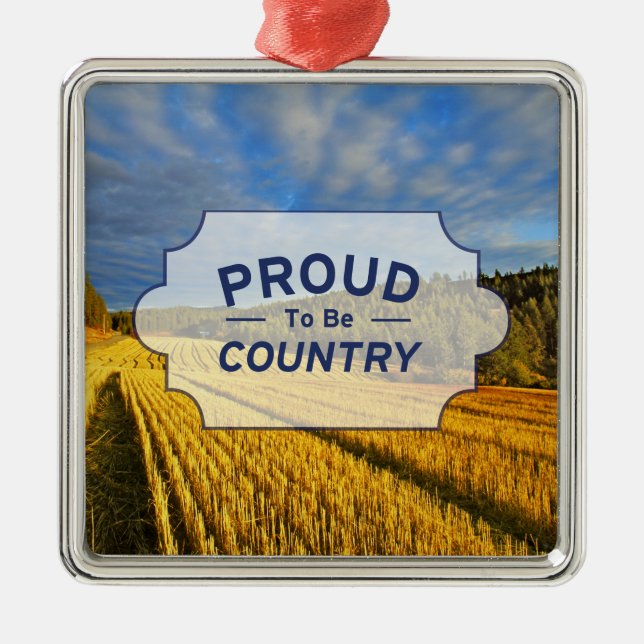 Ornement Carré Argenté Champ de blé après récolte (Devant)