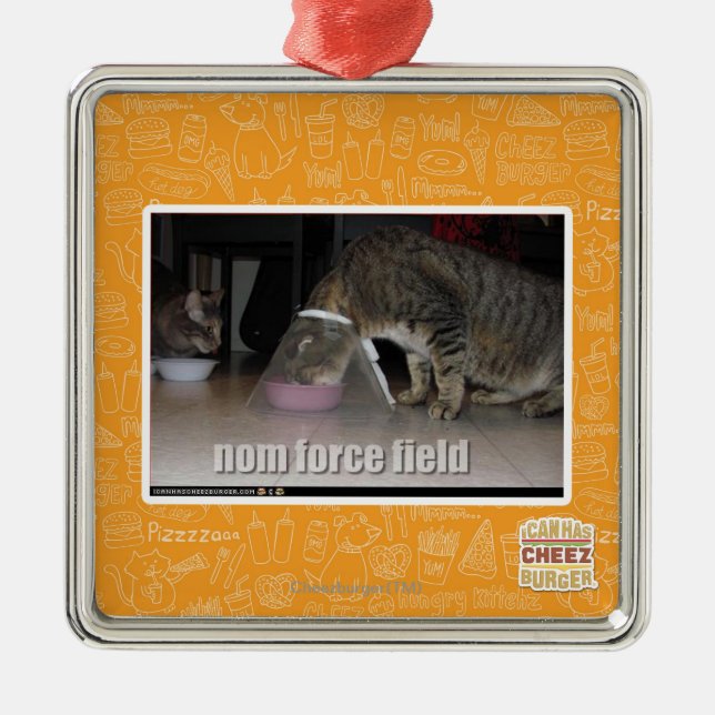 Ornement Carré Argenté champ de force de nom (Devant)