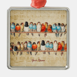 Ornement Carré Argenté Chant et Chirping