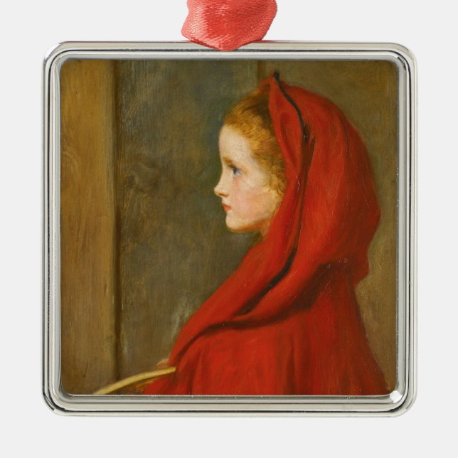 Ornement Carré Argenté Chaperon rouge (par John Everett Millais) (Devant)
