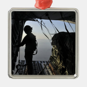 Ornement Carré Argenté Chargeur de la Force aérienne américaine