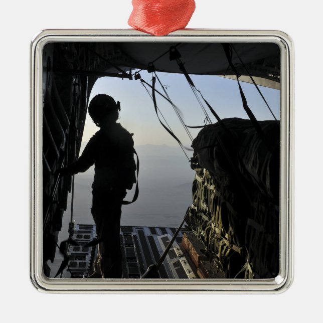 Ornement Carré Argenté Chargeur de la Force aérienne américaine (Devant)