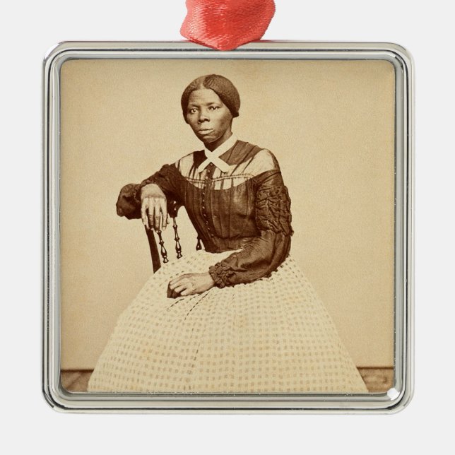 Ornement Carré Argenté Chemin de fer abolitionniste Harriet Tubman (Devant)