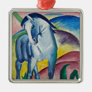 Ornement Carré Argenté Cheval bleu (animal mignon) (par Marc Franz)