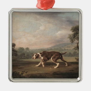 Ornement Carré Argenté Chien de pointer espagnol (par George Stubbs)