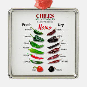 Ornement Carré Argenté Chiles Fresh and Dry Thunder_Cove