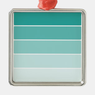 Ornement Carré Argenté Chip bleu turquoise
