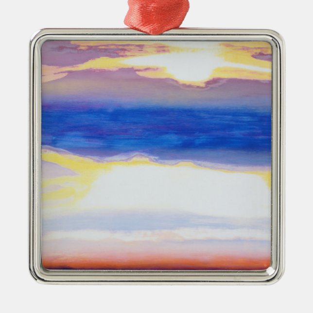 Ornement Carré Argenté Ciel (Devant)