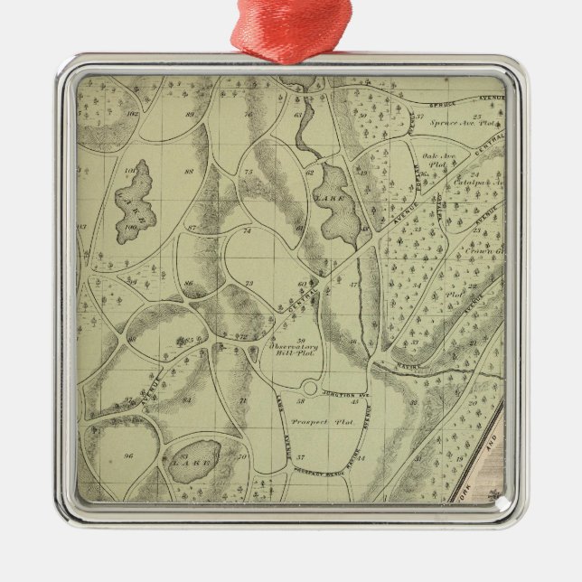 Ornement Carré Argenté Cimetière de Woodlawn (Devant)